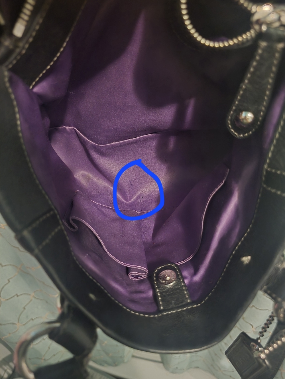 Coach Madison Collection Ashley Sofia Black Pebbled Leather Purse Satchel 14574 - Picture 11 of 12